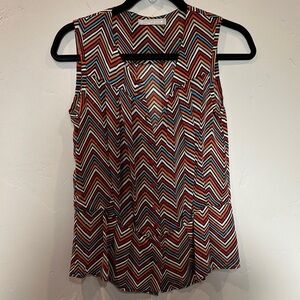 Chevron Patterned Sleeveless Top